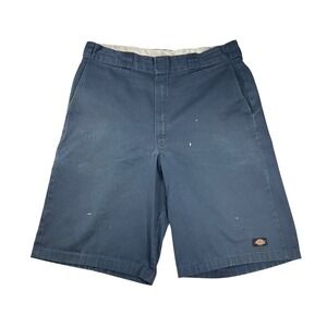 Dickies Loose Fit Work Shorts Mens 36 Navy Blue 42283DN Flat Front Utility Cargo